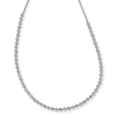 Sterling Silver Rhodium D.C Beaded Necklace at $ 75.16 only from Jewelryshopping.com