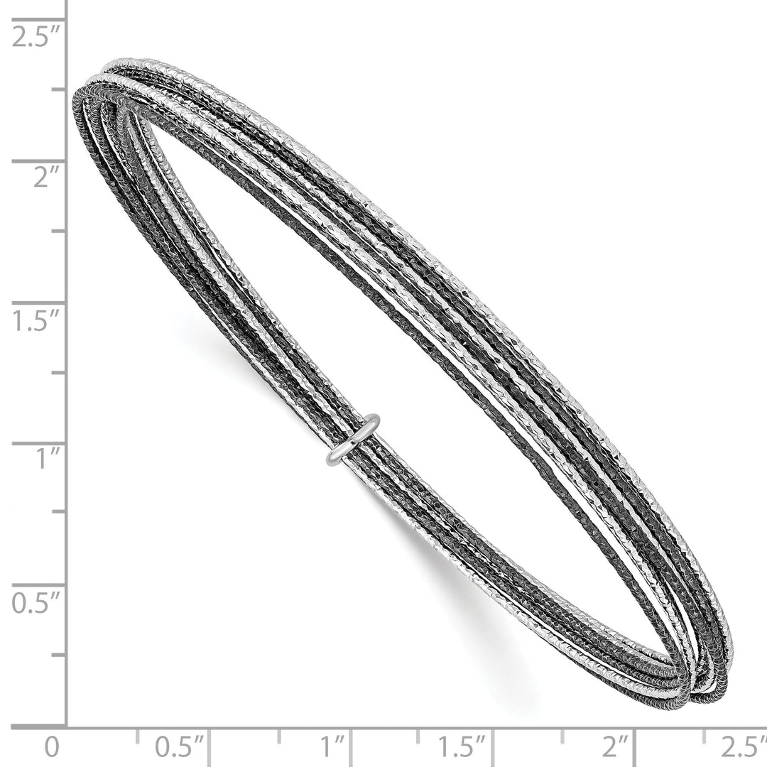 Silver Ruthenium D.C 10 layer Slip on Bangle