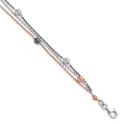 Silver Ruthenium Rose Gold-plated D.C Bracelet at $ 58.17 only from Jewelryshopping.com