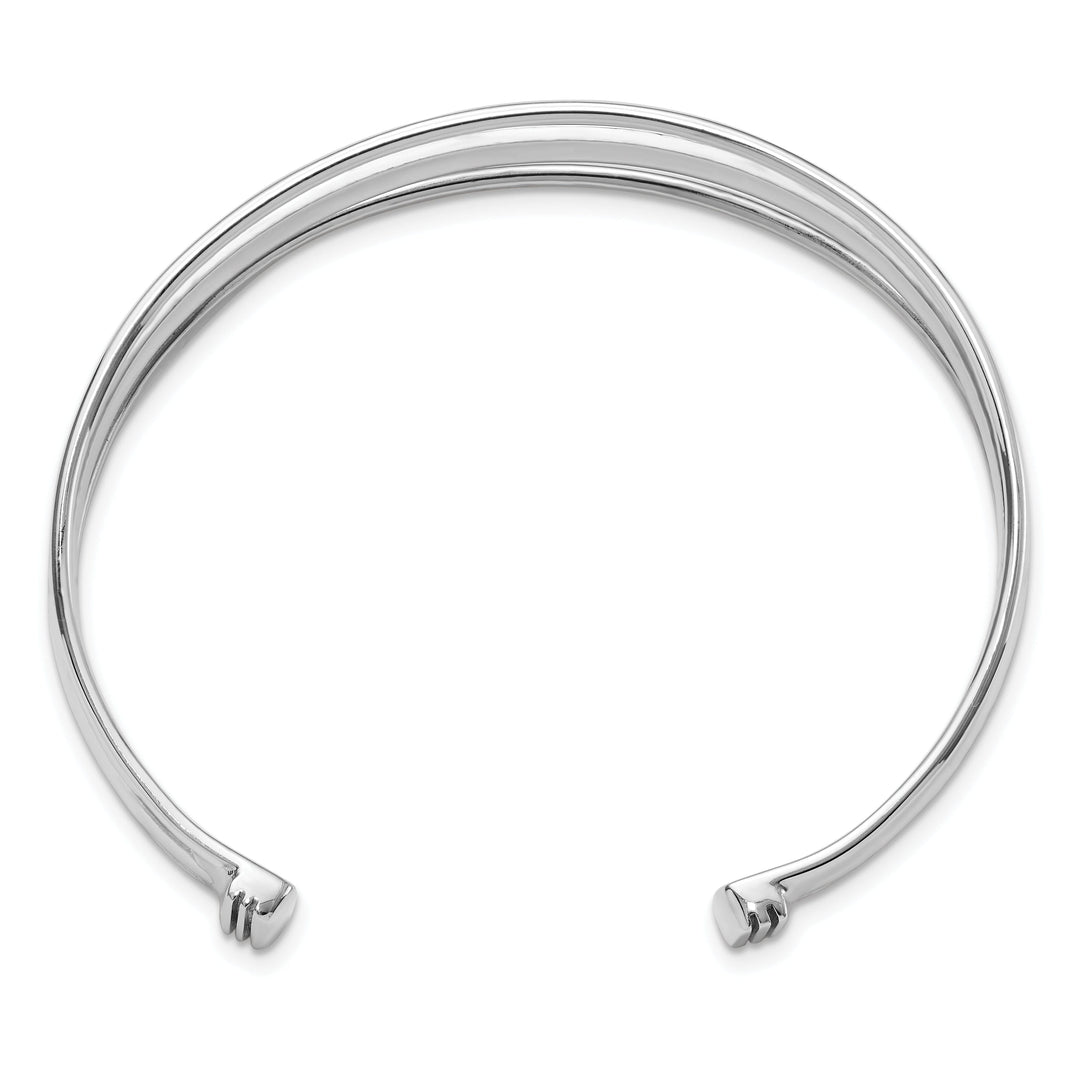 Sterling Silver Polished Fancy Slip-on Bangle