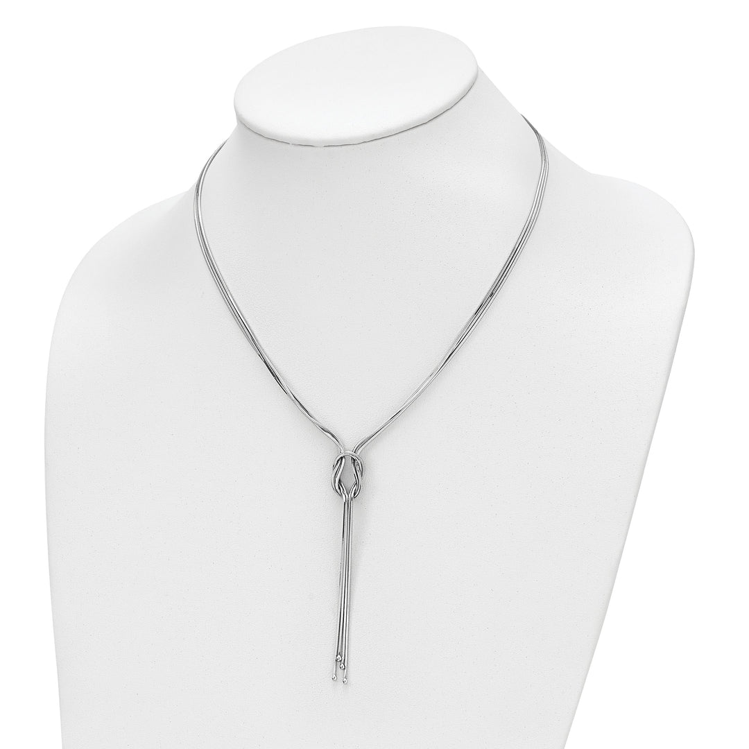 Sterling Silver Polished Fancy Knot Necklace