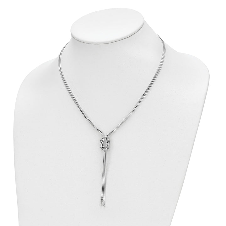 Sterling Silver Polished Fancy Knot Necklace