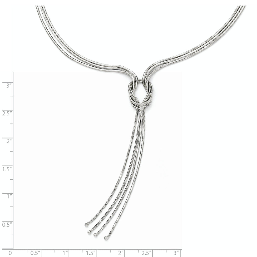 Sterling Silver Polished Fancy Knot Necklace