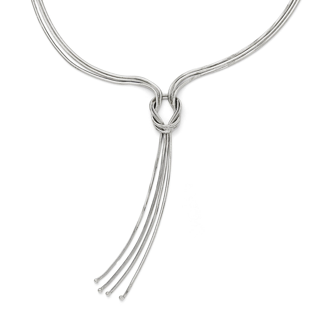 Sterling Silver Polished Fancy Knot Necklace