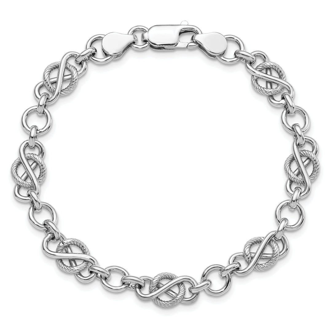 Sterling Silver Polished and Texture Bracelet