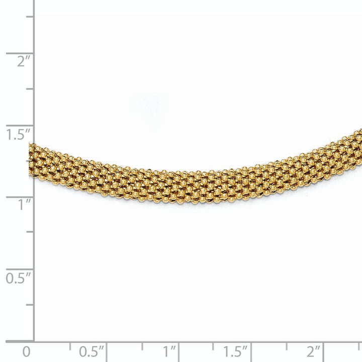 Sterling Silver Gold-tone Polish Mesh Necklace