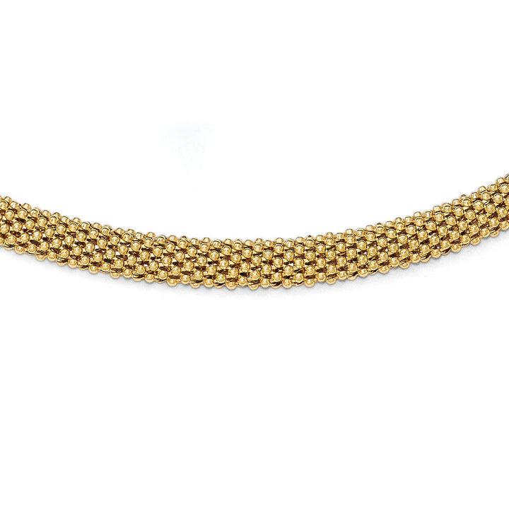 Sterling Silver Gold-tone Polish Mesh Necklace