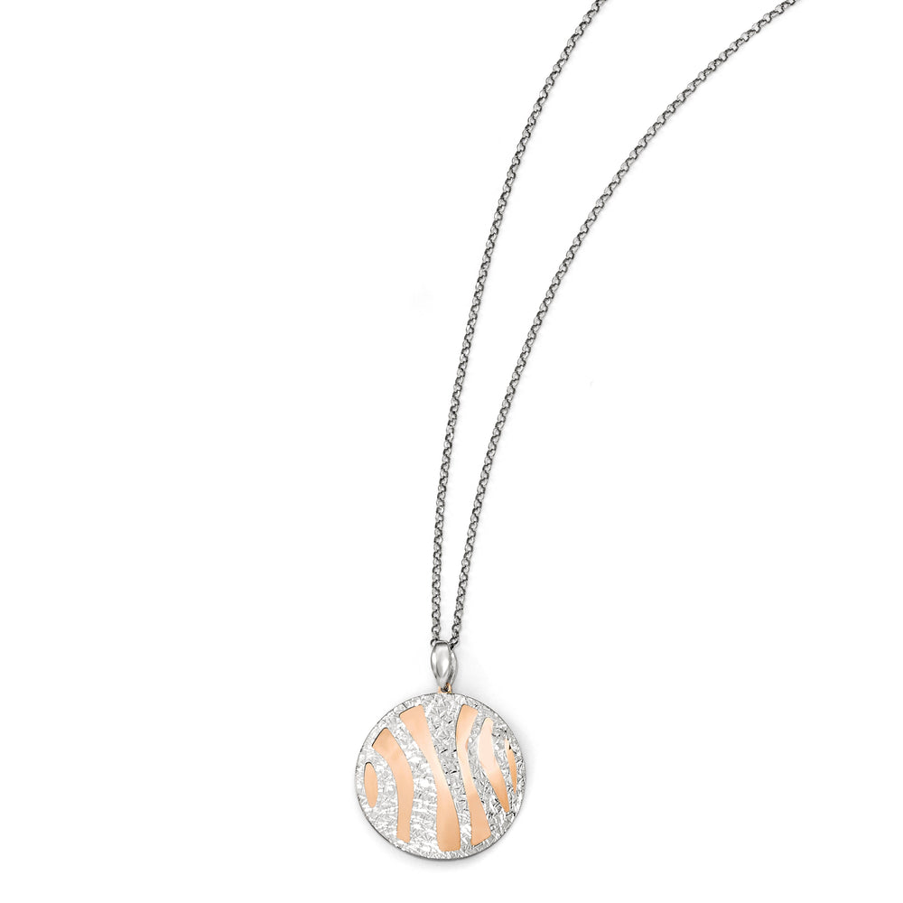 Sterling Silver Rose-tone D.C Necklace