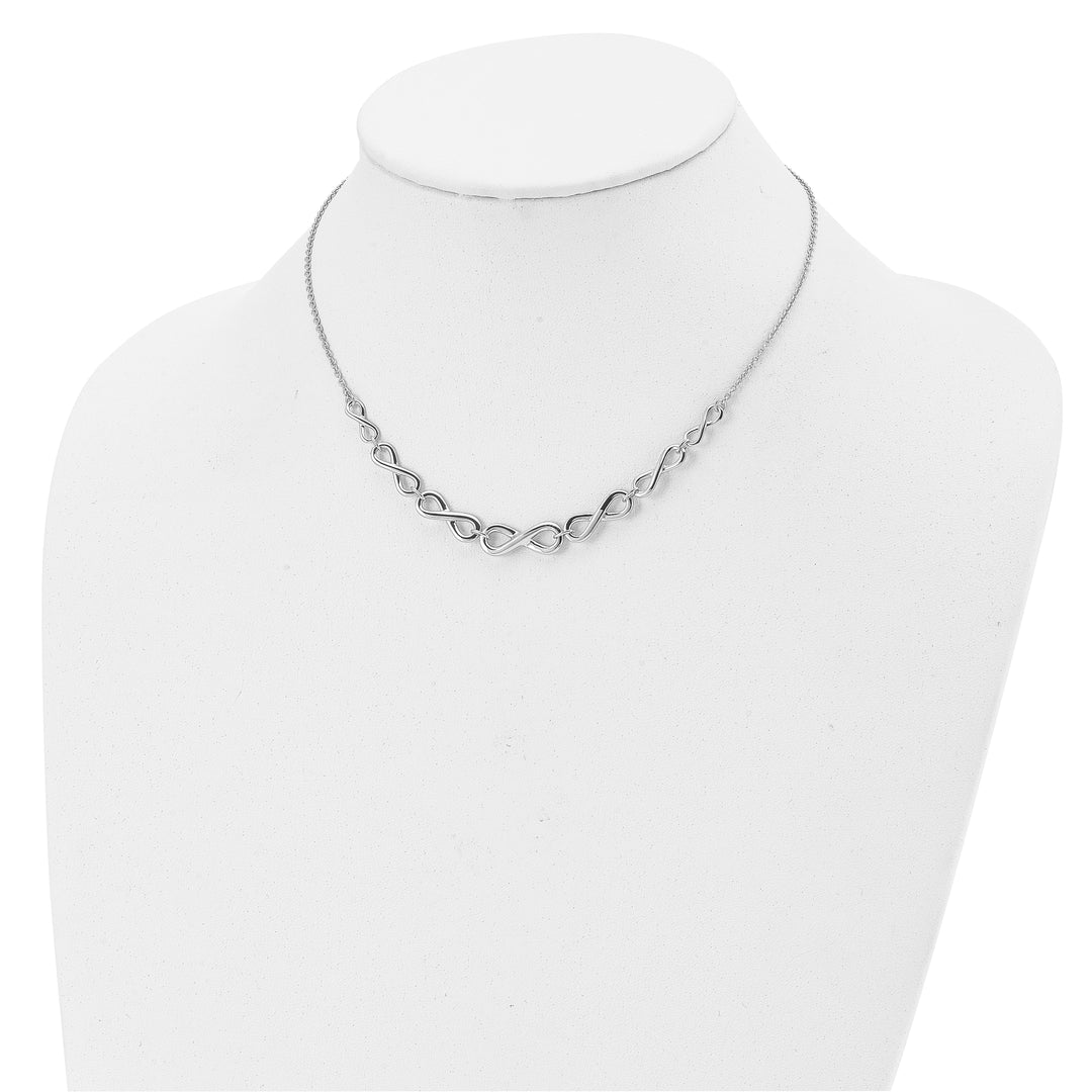 Sterling Silver Polished Infinity Necklace