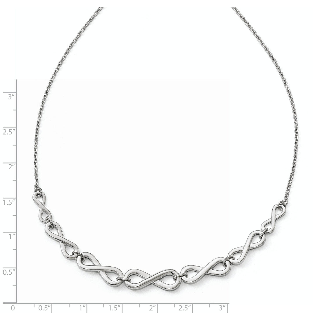 Sterling Silver Polished Infinity Necklace