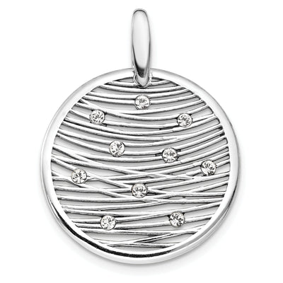 Leslie Silver Polished Preciosa Crystal Pendant at $ 47.23 only from Jewelryshopping.com