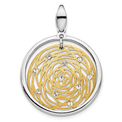 Silver Gold-tone Polished finish C.Z Pendant at $ 79.8 only from Jewelryshopping.com