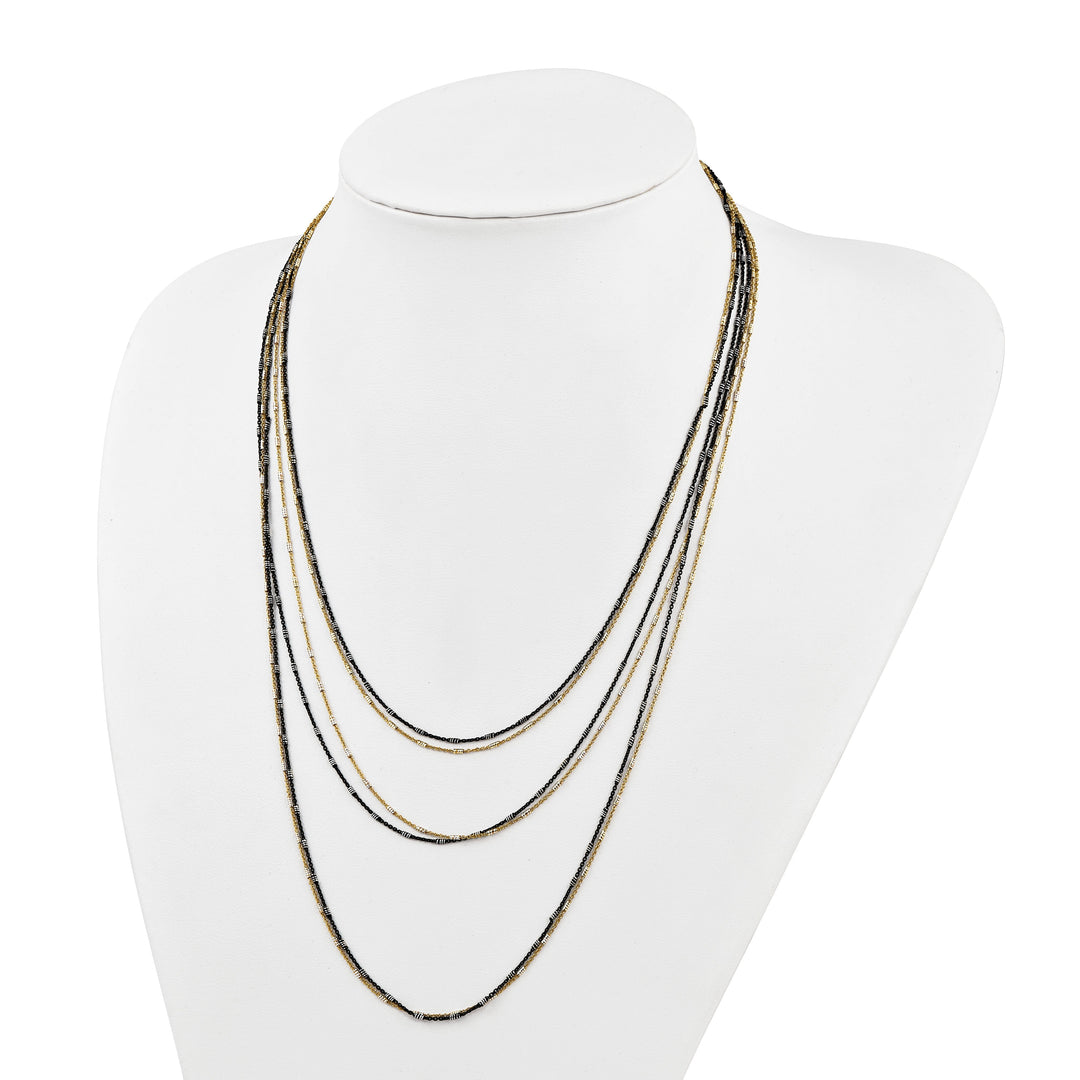 Sterling Silver Gold/Black Rhodium Necklace