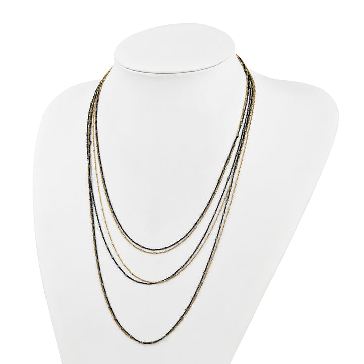 Sterling Silver Gold/Black Rhodium Necklace