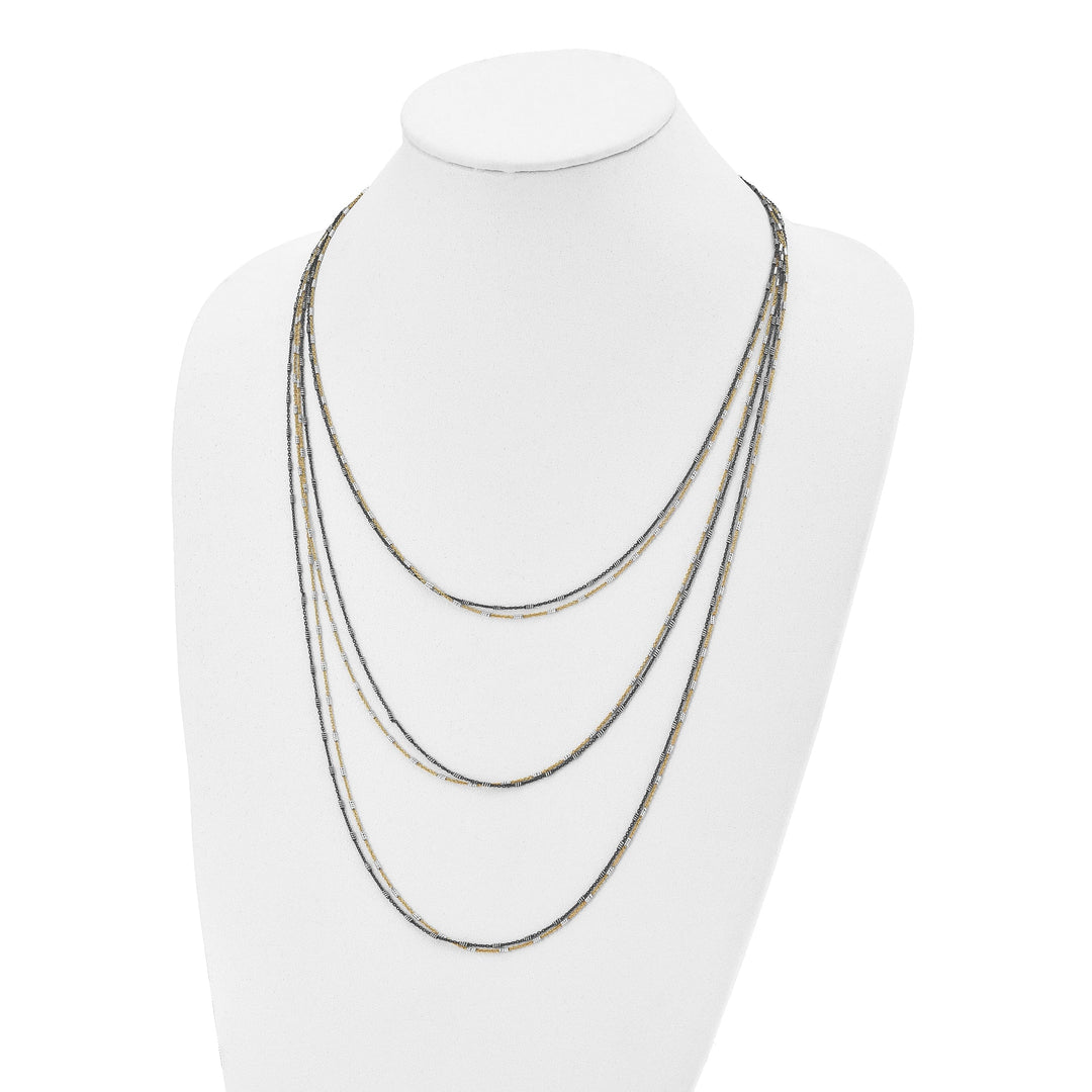 Sterling Silver Gold/Black Rhodium Necklace