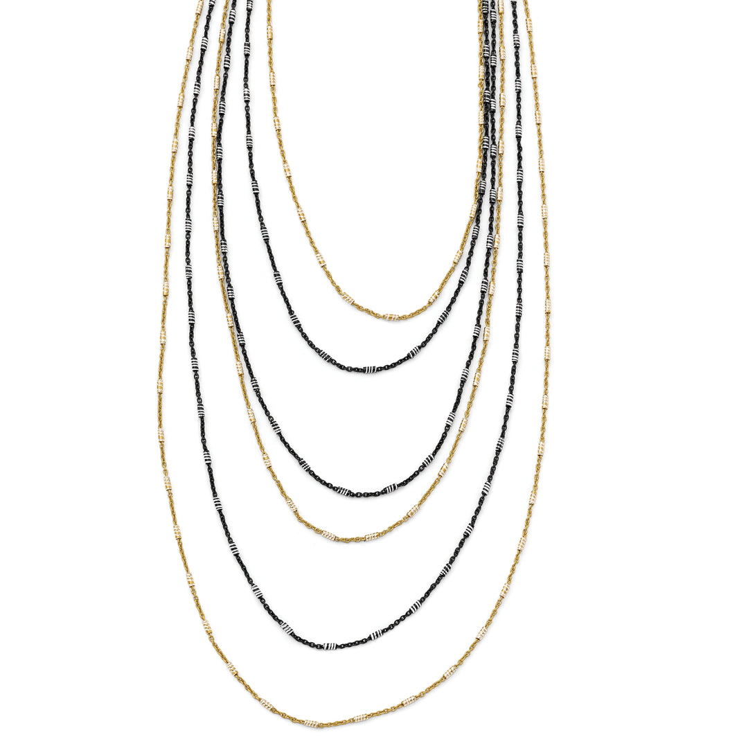 Sterling Silver Gold/Black Rhodium Necklace