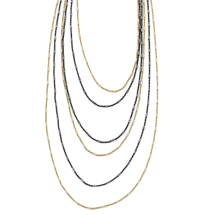 Sterling Silver Gold/Black Rhodium Necklace