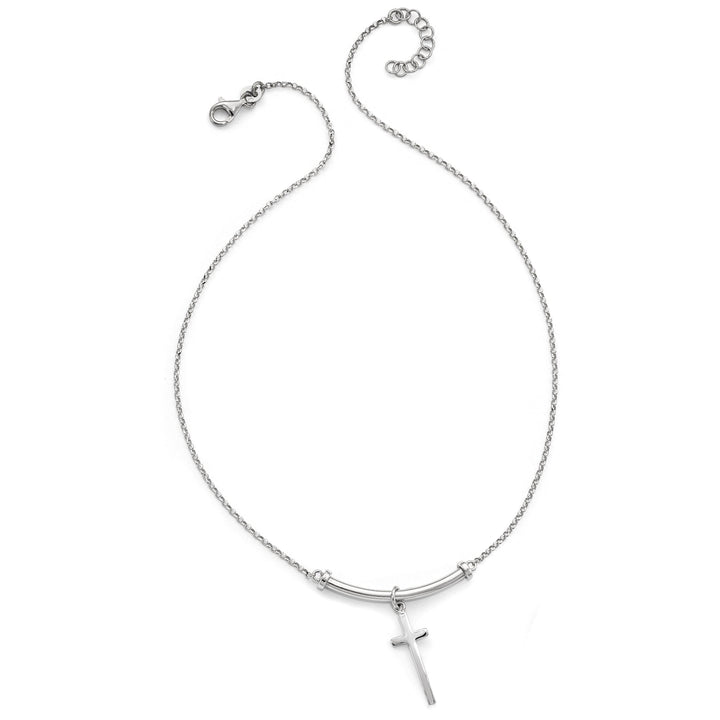 Leslie Sterling Silver Polished Cross Necklace