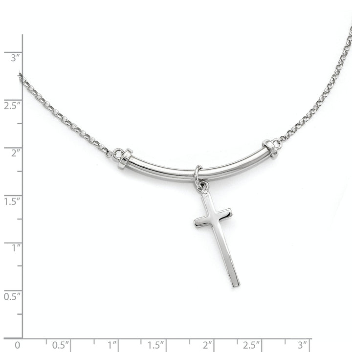 Leslie Sterling Silver Polished Cross Necklace