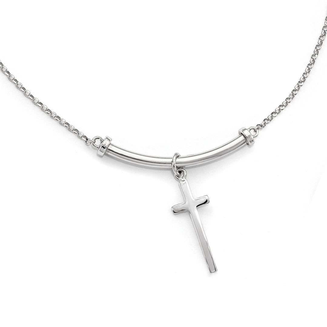 Leslie Sterling Silver Polished Cross Necklace