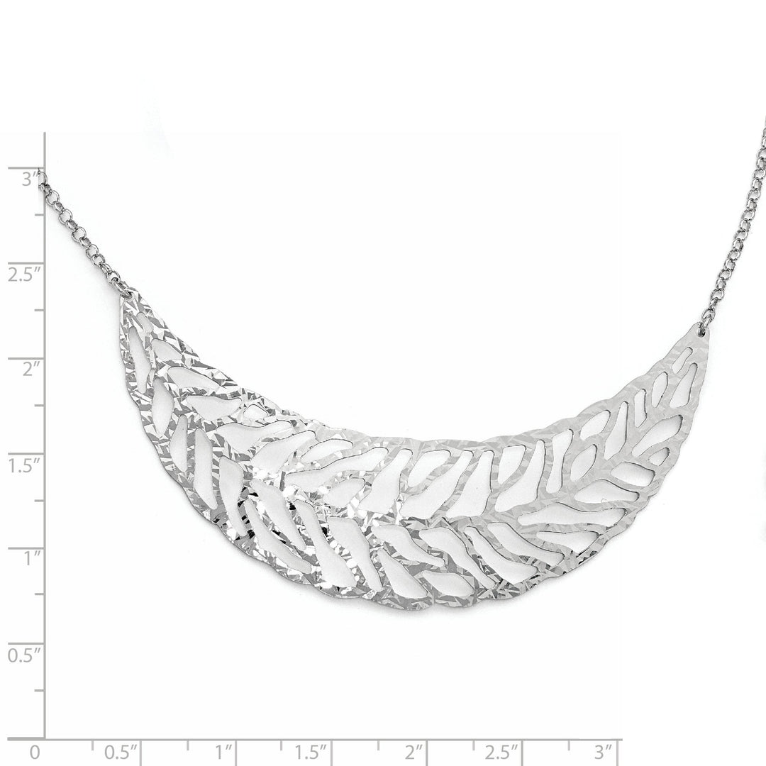 Sterling Silver Rhodium Plated Fancy Necklace