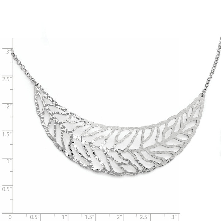 Sterling Silver Rhodium Plated Fancy Necklace