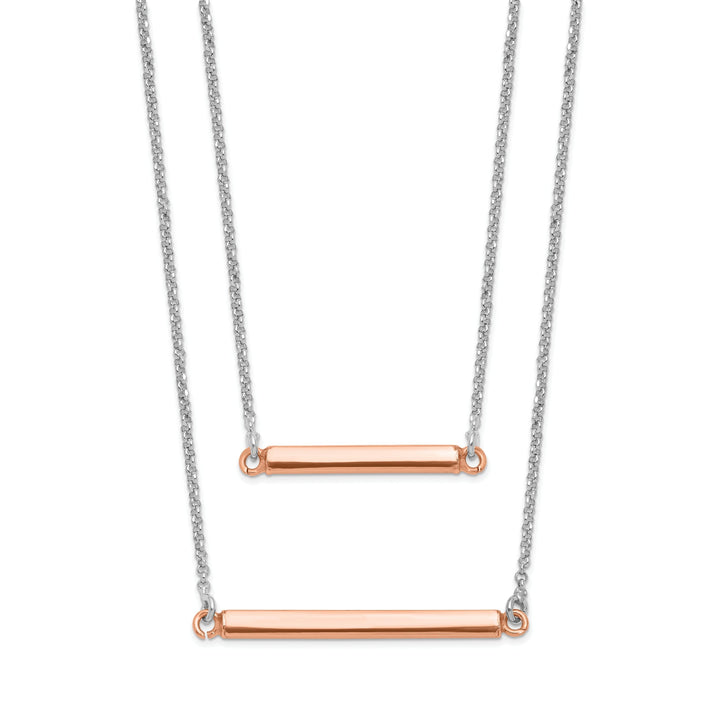 Sterling Silver Fancy Double Bar Necklace