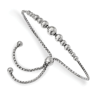 Silver Rhodium Beaded Adjustable Bracelet at $ 65.75 only from Jewelryshopping.com