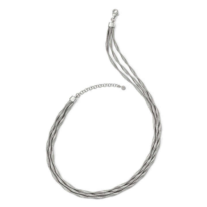 Sterling Silver Rhodium 3-strand Necklace