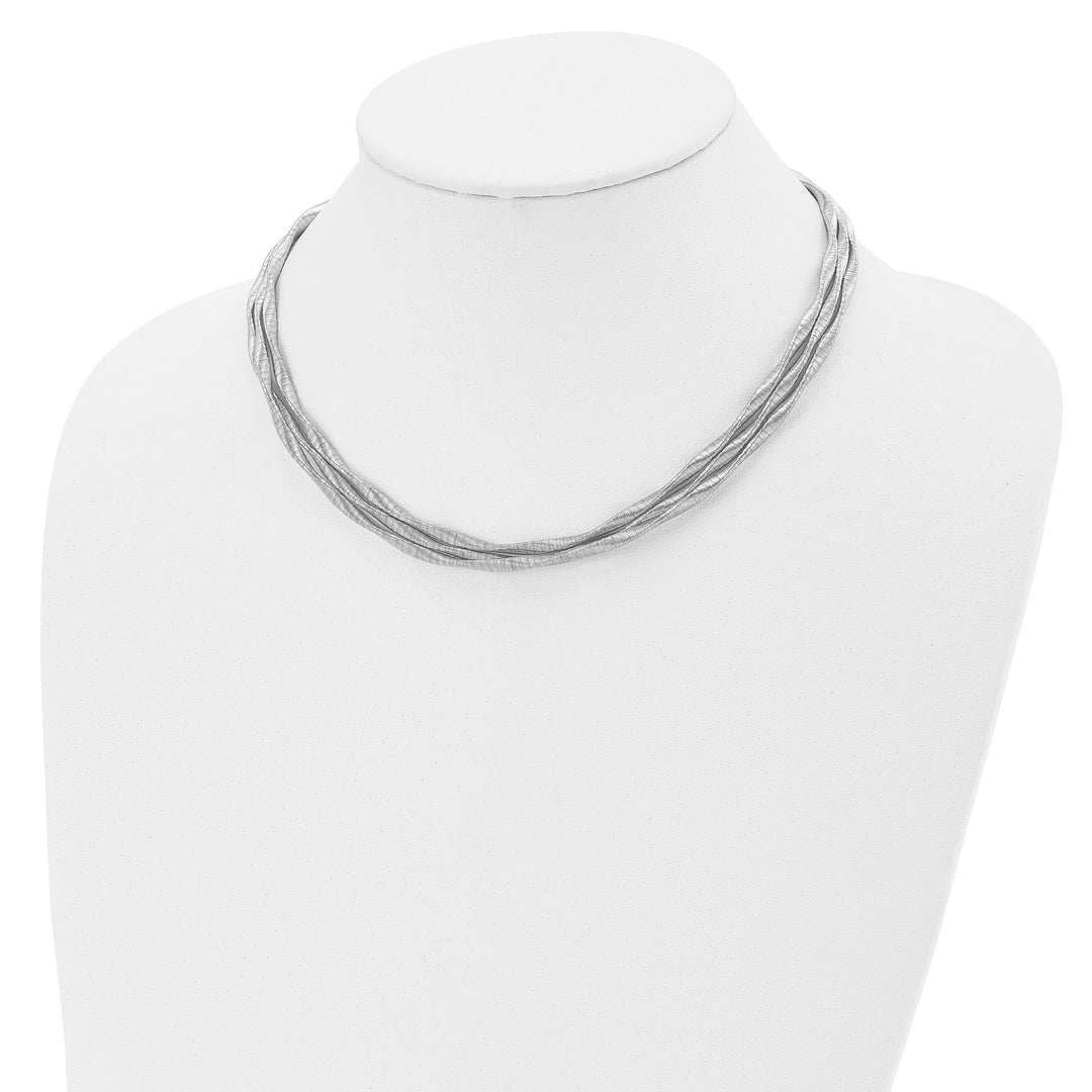 Sterling Silver Rhodium 3-strand Necklace