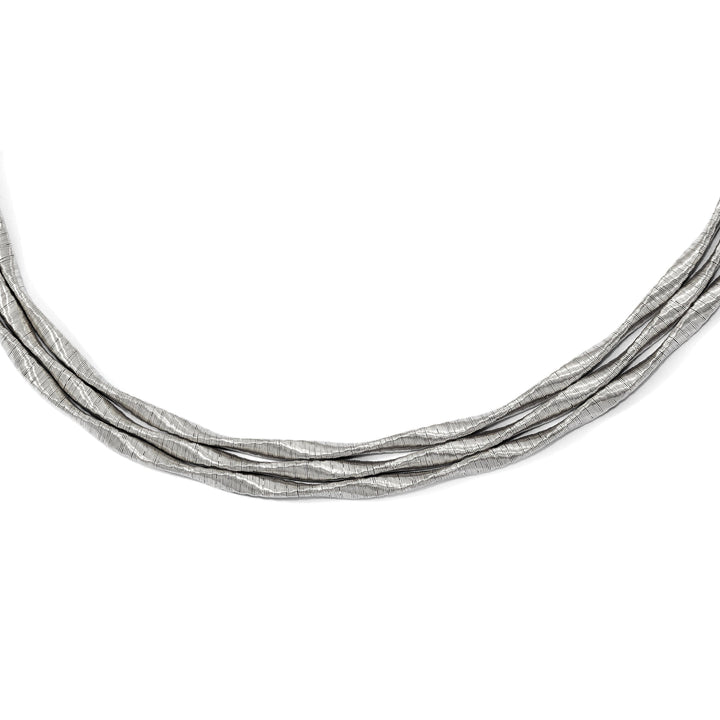 Sterling Silver Rhodium 3-strand Necklace