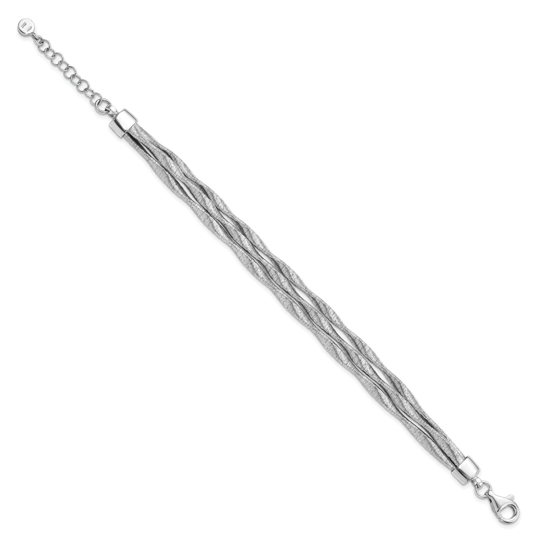 Sterling Silver Rhodium-plated 3strand Bracelet