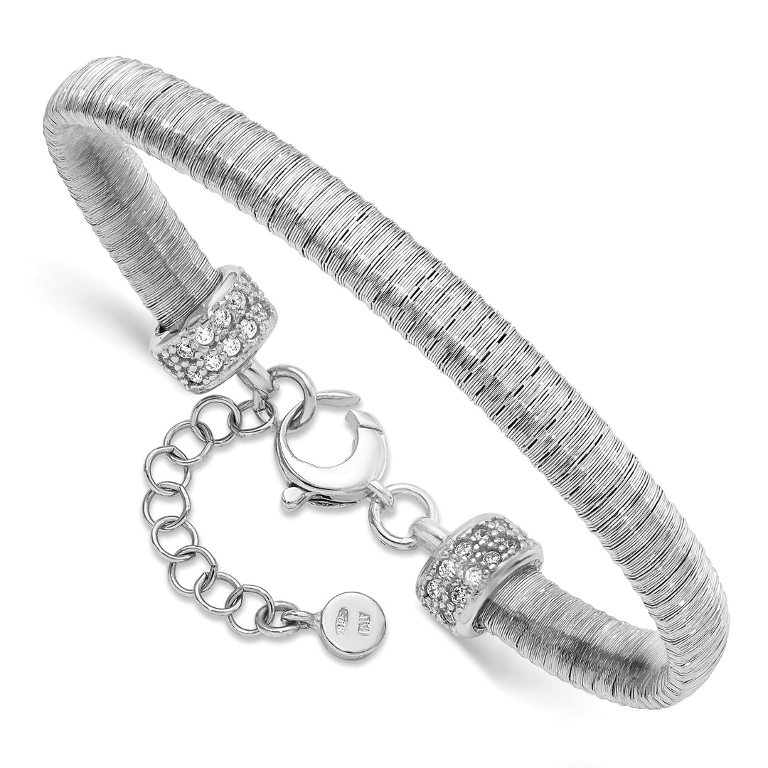 Sterling Silver Rhodium-plated C.Z Bracelet