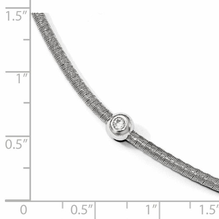 Sterling Silver Polished C.Z Necklace