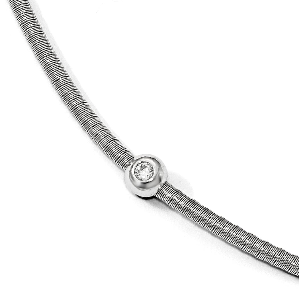 Sterling Silver Polished C.Z Necklace