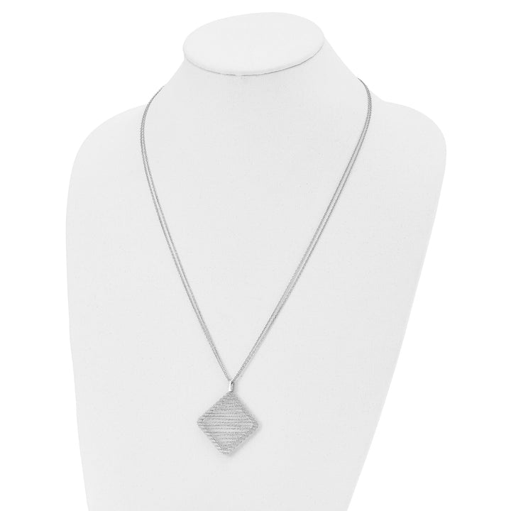 Sterling Silver Rhodium-plated C.Z Necklace