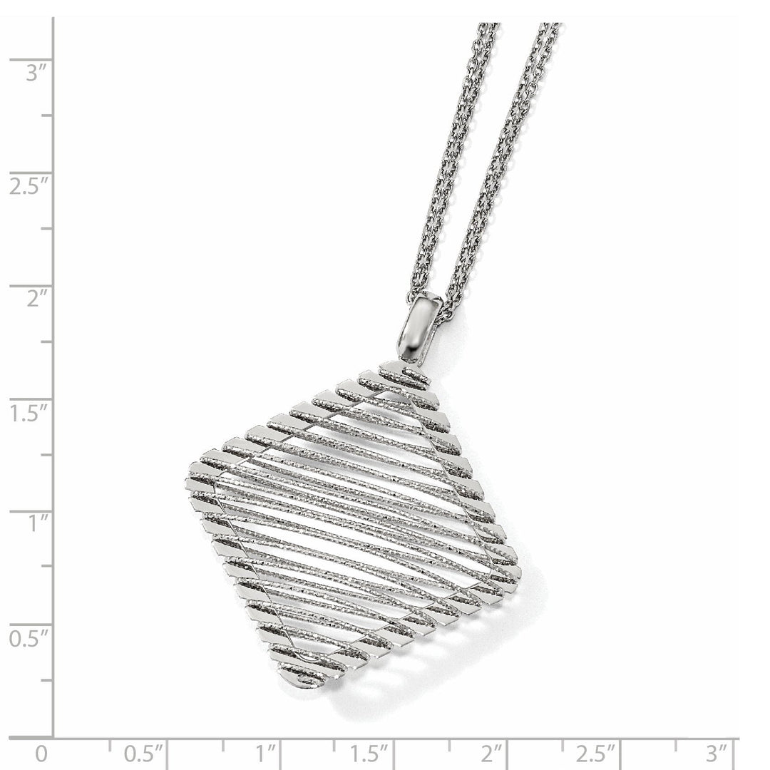 Sterling Silver Rhodium-plated C.Z Necklace