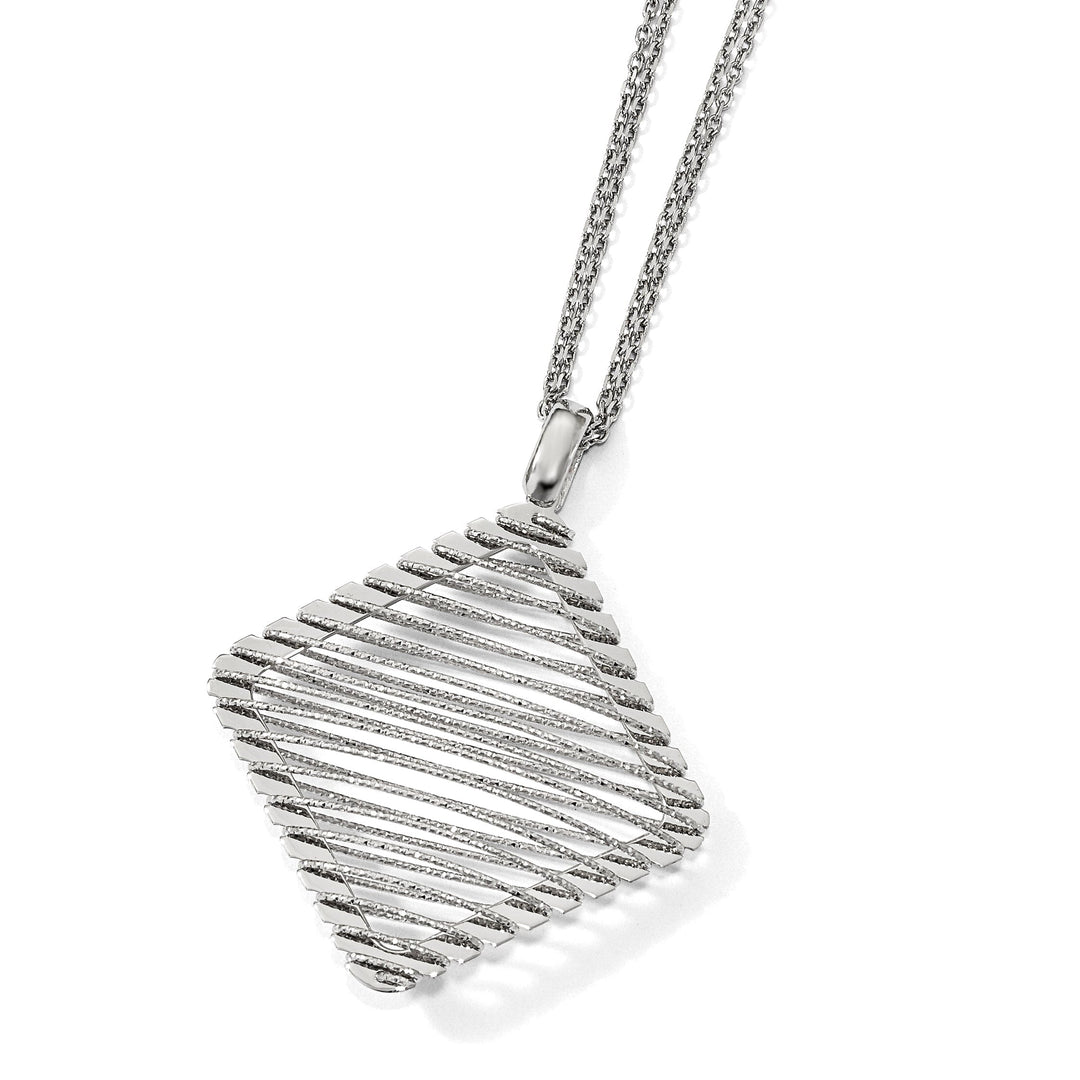 Sterling Silver Rhodium-plated C.Z Necklace