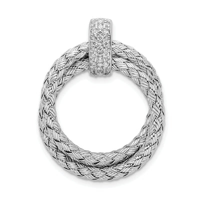 Leslie Silver Polished with C.Z Braided Pendant at $ 79.15 only from Jewelryshopping.com