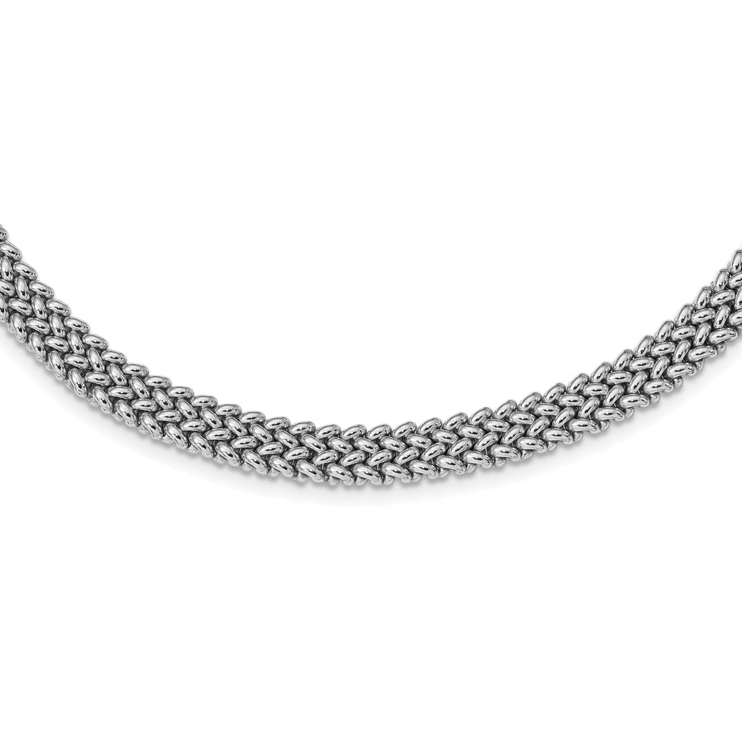 Sterling Silver Polished Fancy Link Necklace