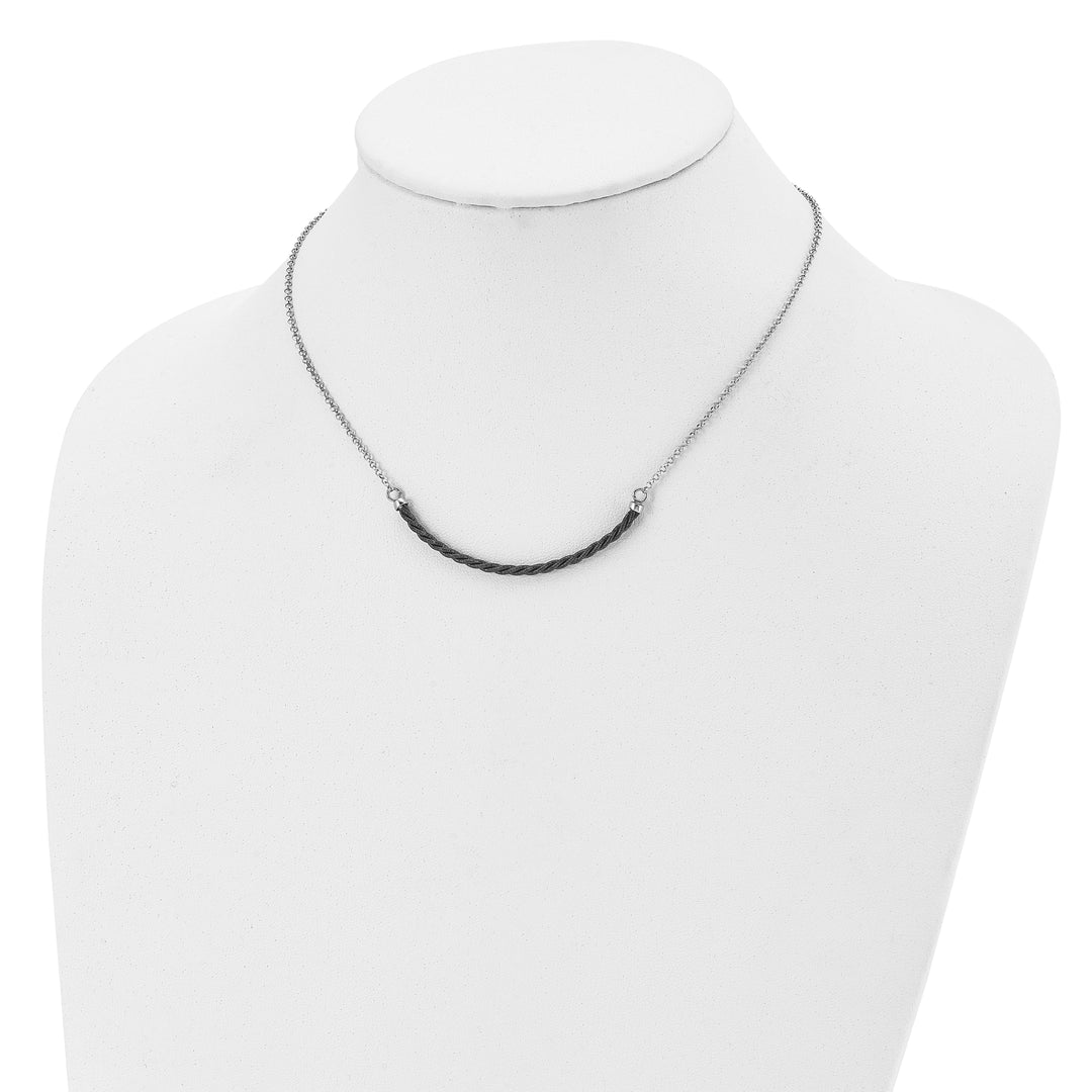 Sterling Silver Rhodium Ruthenium Necklace