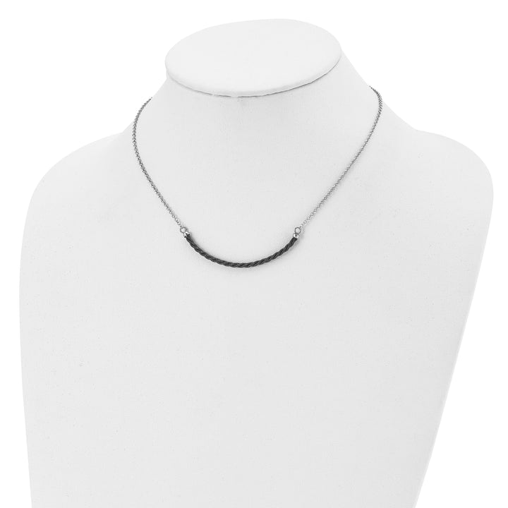 Sterling Silver Rhodium Ruthenium Necklace