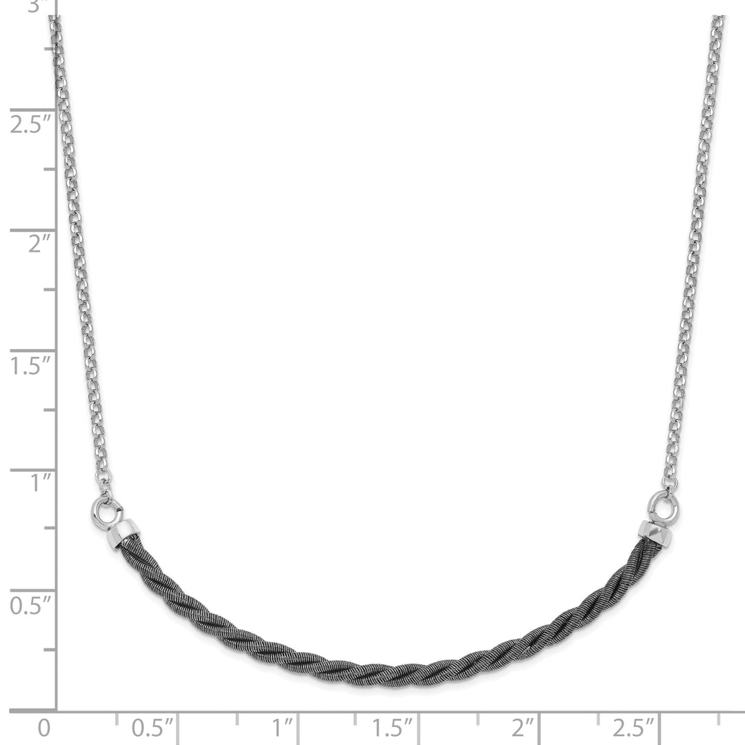 Sterling Silver Rhodium Ruthenium Necklace