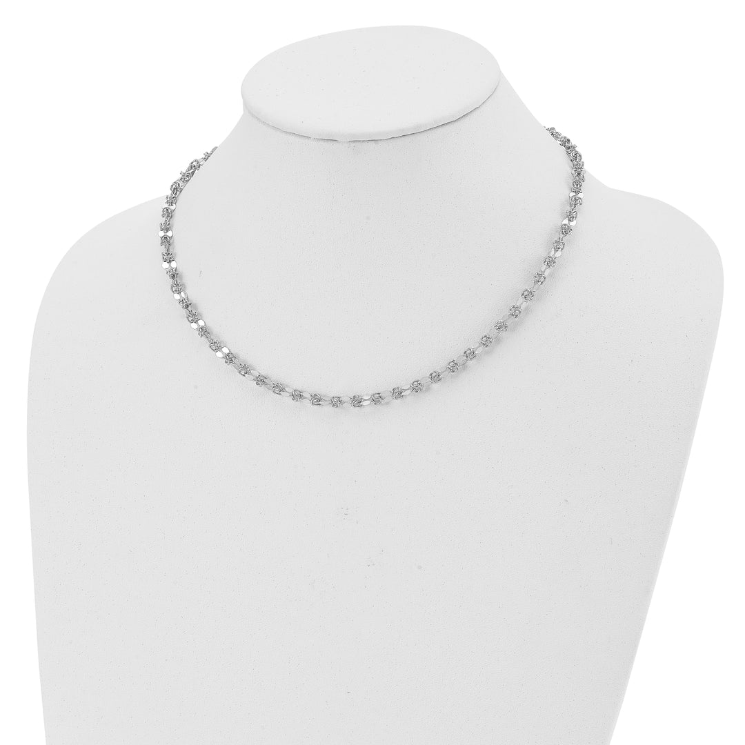 Leslies Sterling Silver Polished Fancy Necklace
