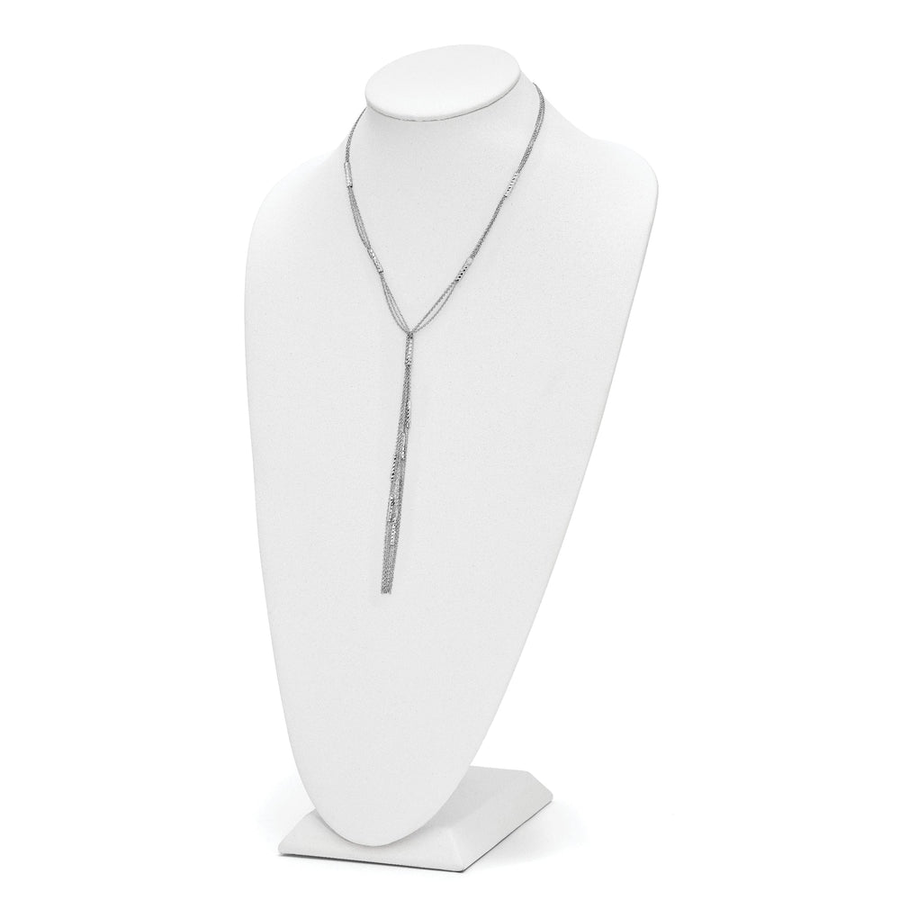 Sterling Silver Polished Textured Fancy Necklace