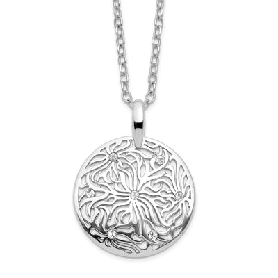 Sterling Silver Polished Cubic Zirconia Necklace at $ 61.09 only from Jewelryshopping.com