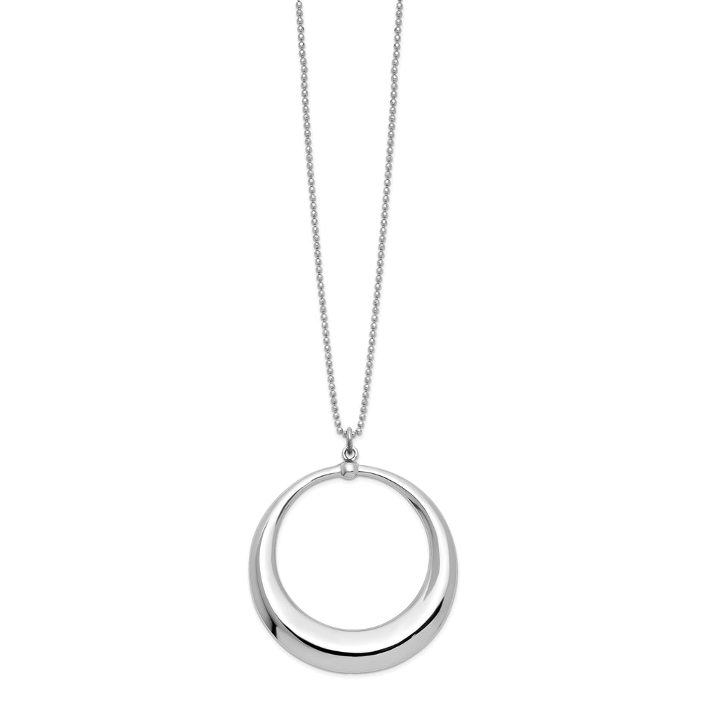 LeslieSterling Silver Polished Circle Necklace