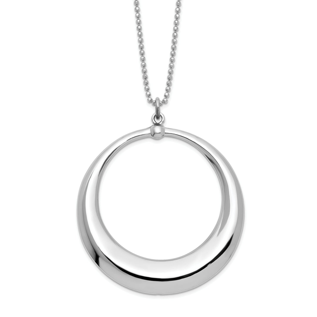 LeslieSterling Silver Polished Circle Necklace