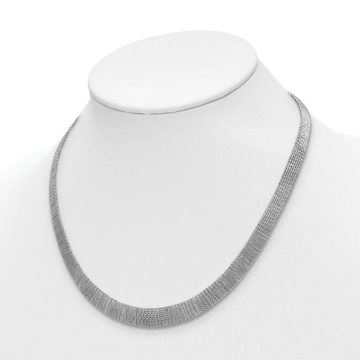 Sterling Silver Polished Mesh Necklace