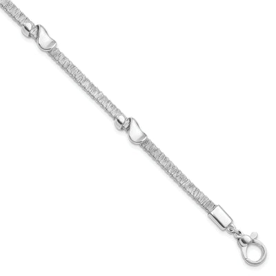 Silver Texture Polished Bracelet at $ 77.7 only from Jewelryshopping.com